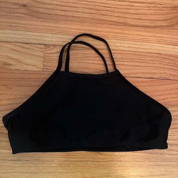 Girls Bikini set Black Twisted back top with Rainforest full coverage bottoms - Picture 3 of 3